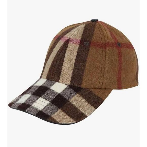NWT BURBERRY House Check Wool Ball Cap Brown - Picture 2 of 10